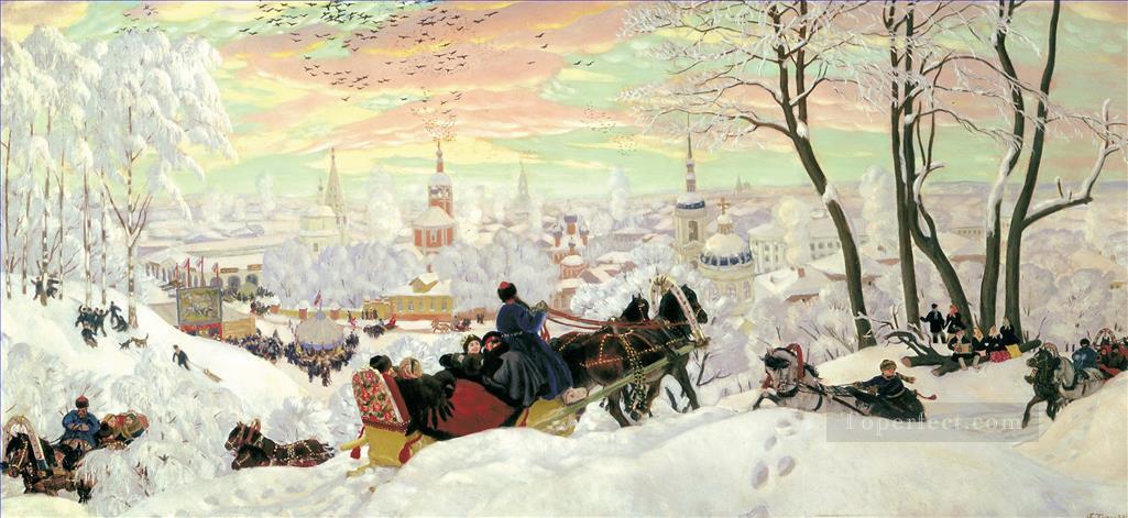 節節のために到着 1916 年 ボリス・ミハイロヴィチ・クストーディエフ 子供 印象派油絵